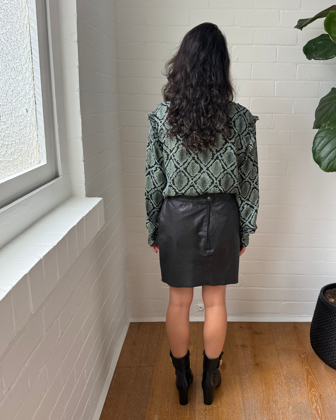 Scotch & Soda Snakeskin Ruffle Blouse - Size Medium