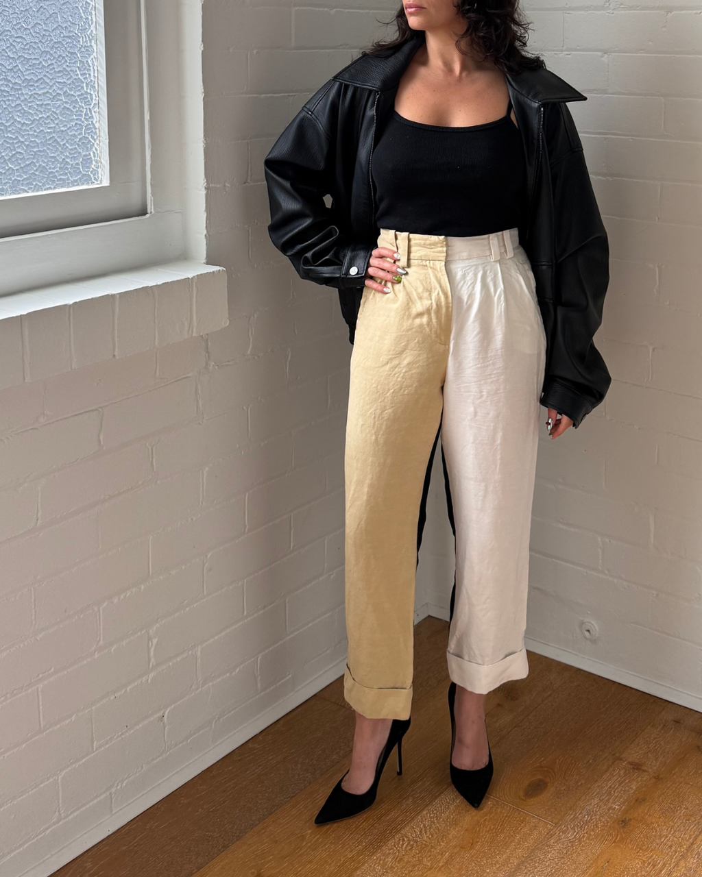 Petar Petrov Color Block Tapered Pants - Size 38 (AU 8)