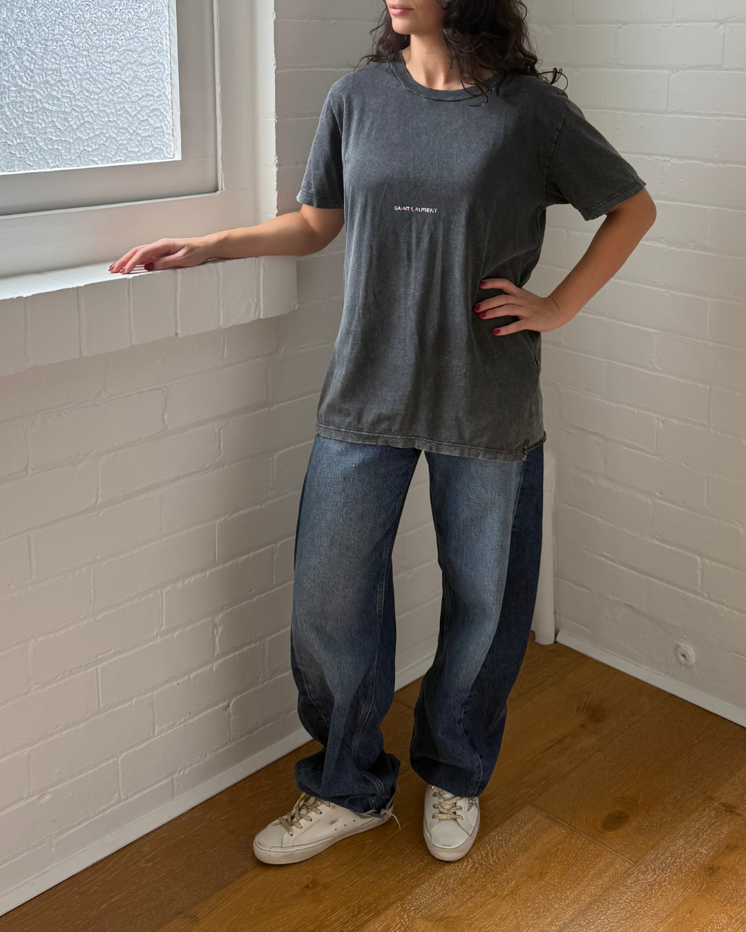 Saint Laurent Rive Gauche Destroyed T-shirt - Size XS Unisex