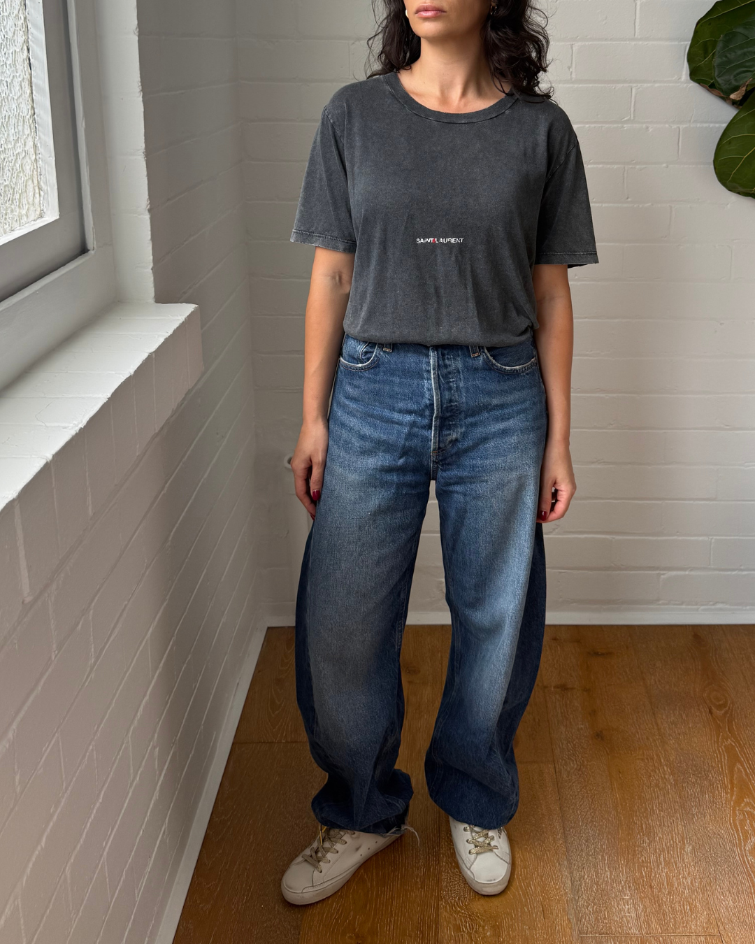 Saint Laurent Rive Gauche Destroyed T-shirt - Size XS Unisex