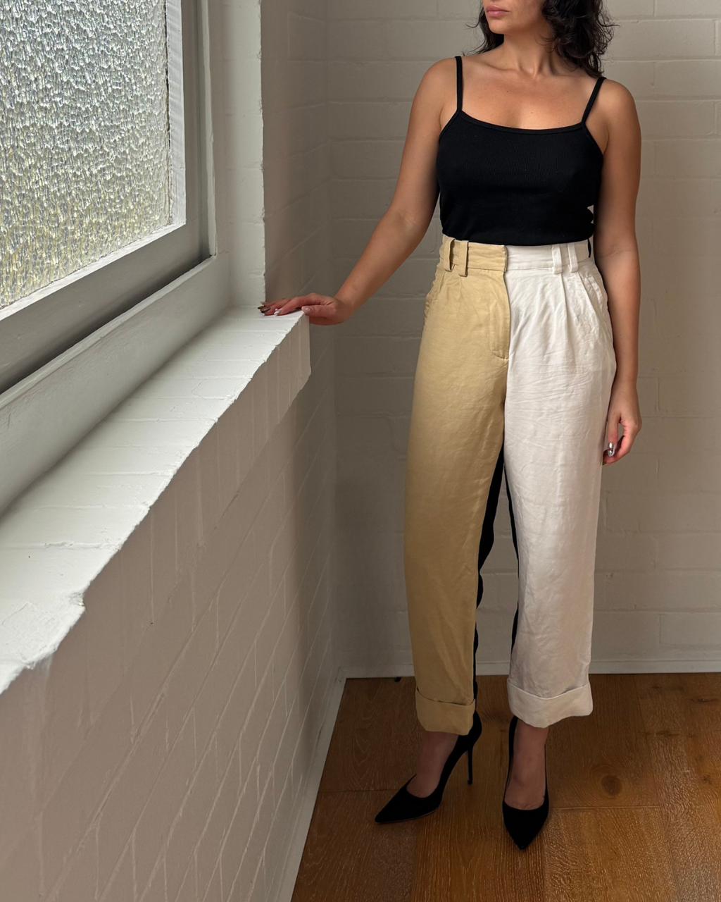 Petar Petrov Color Block Tapered Pants - Size 38 (AU 8)