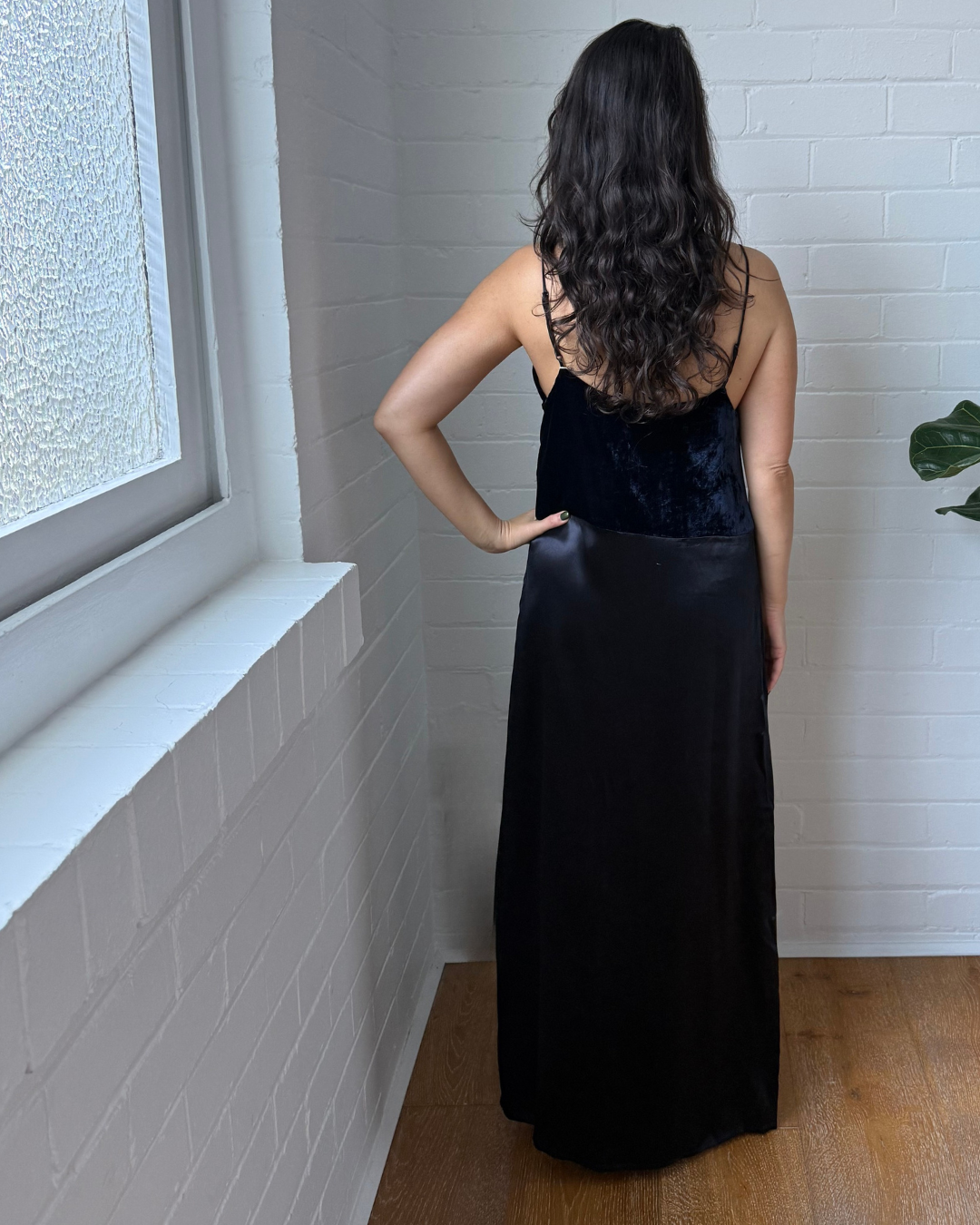 Maje Velvet & Satin Marine Dress - Size 12