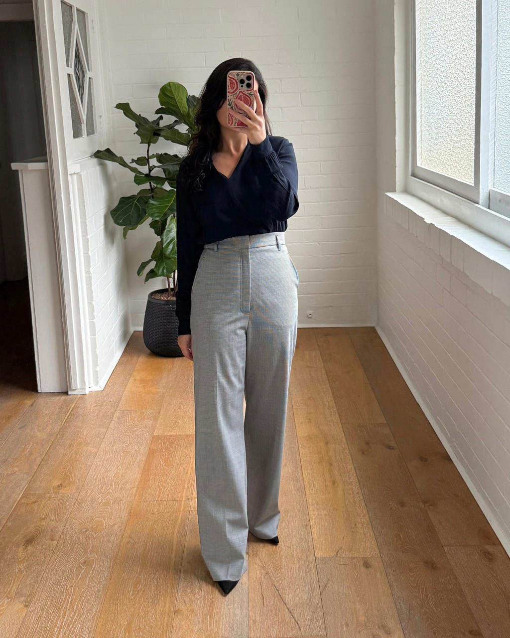 Scanlan Theodore Navy Long Sleeve Blouse - Size 8