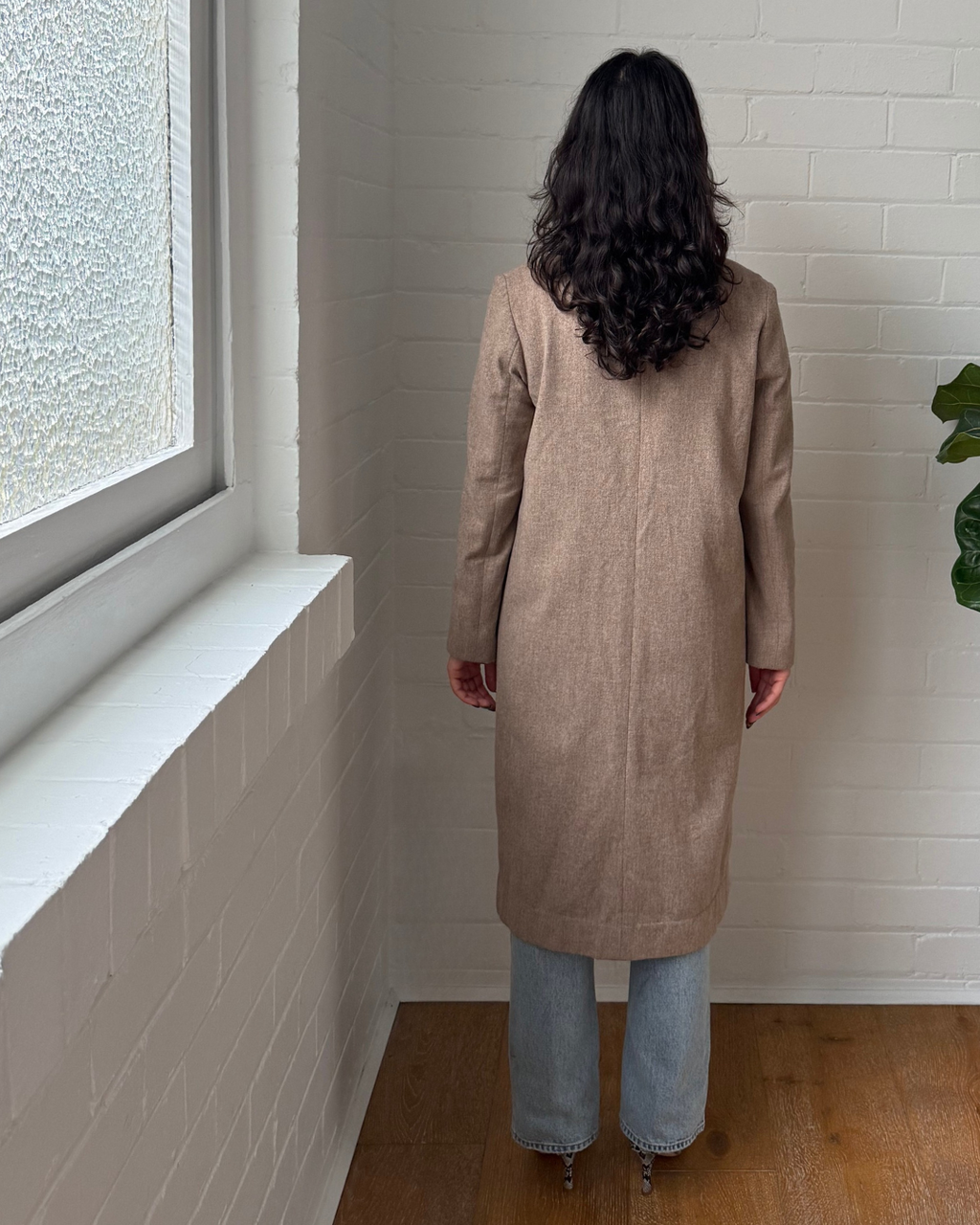 Incu Longline Wool Blend Coat - Size XS
