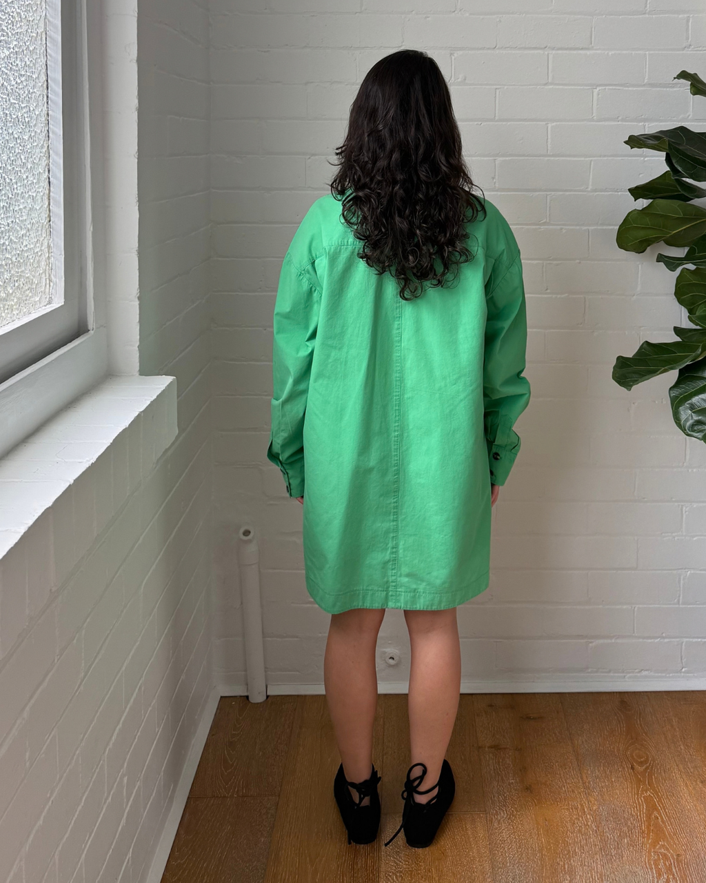 Pfeiffer Green Shirt Dress - Size Small