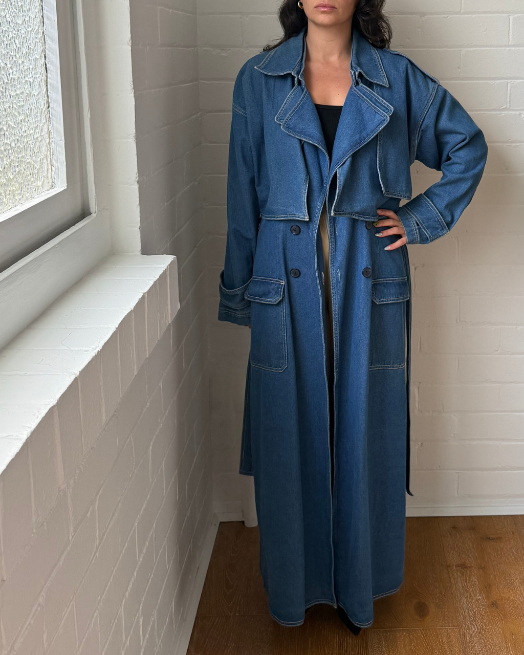 Sovere Studio Advance Multi Wear Denim Trench - Size 10