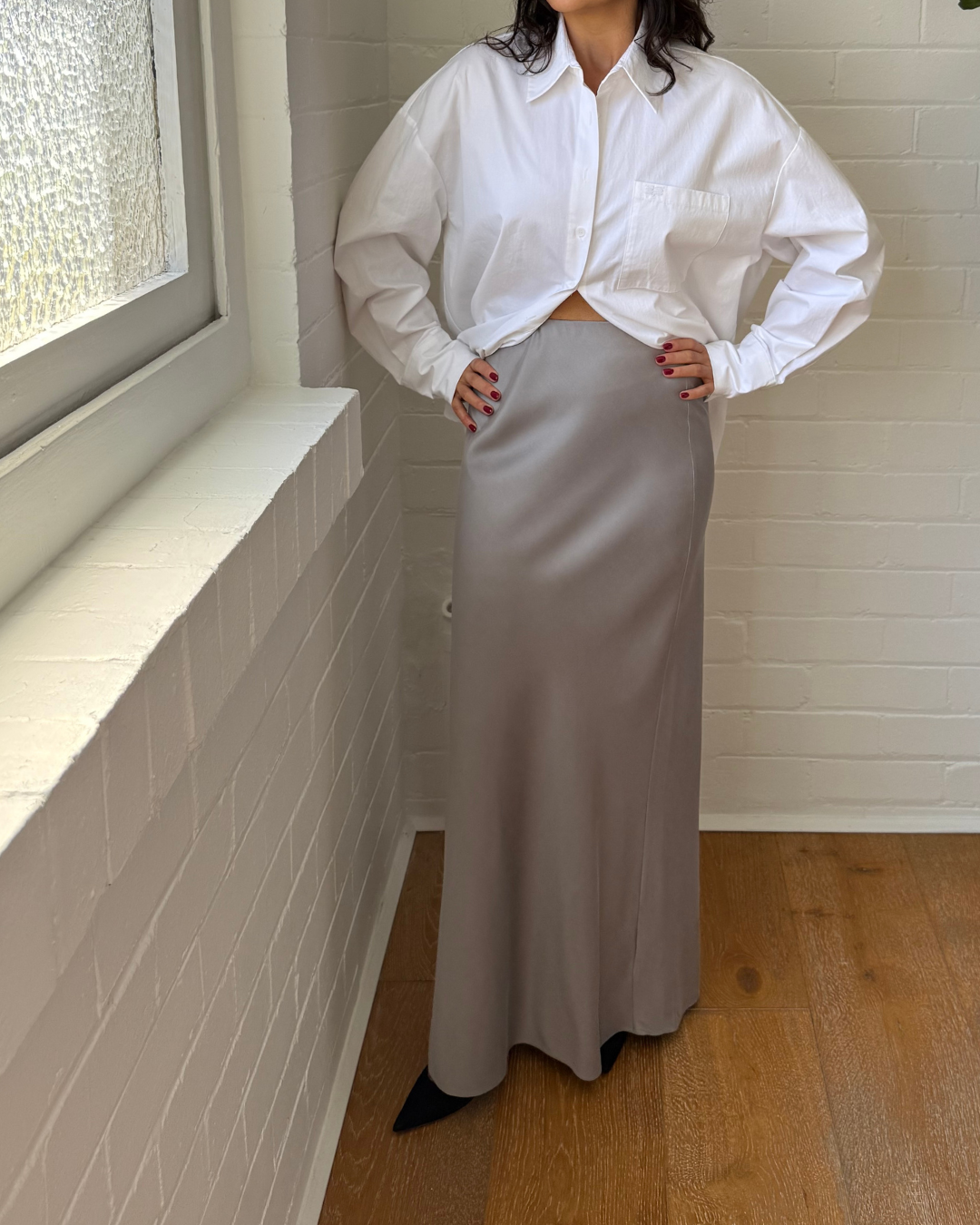 St Agni Bias Slip Skirt - Size Small