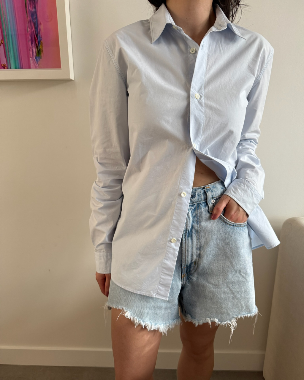 A.P.C Long Sleeve Shirt Blue - Size XS