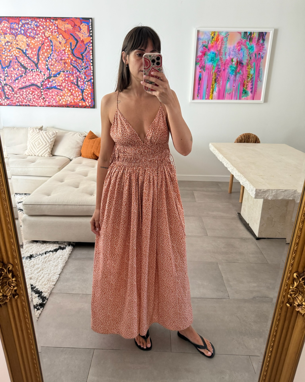 Matteau Shirred Triangle Dress - Size 2 (AU 8)