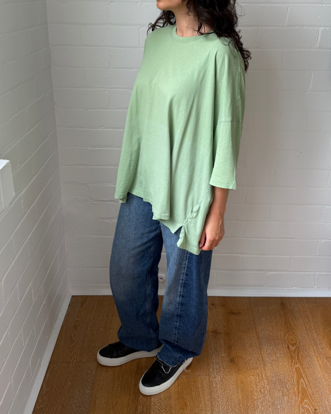 Bassike Slouch Side Step T-Shirt - Size Medium