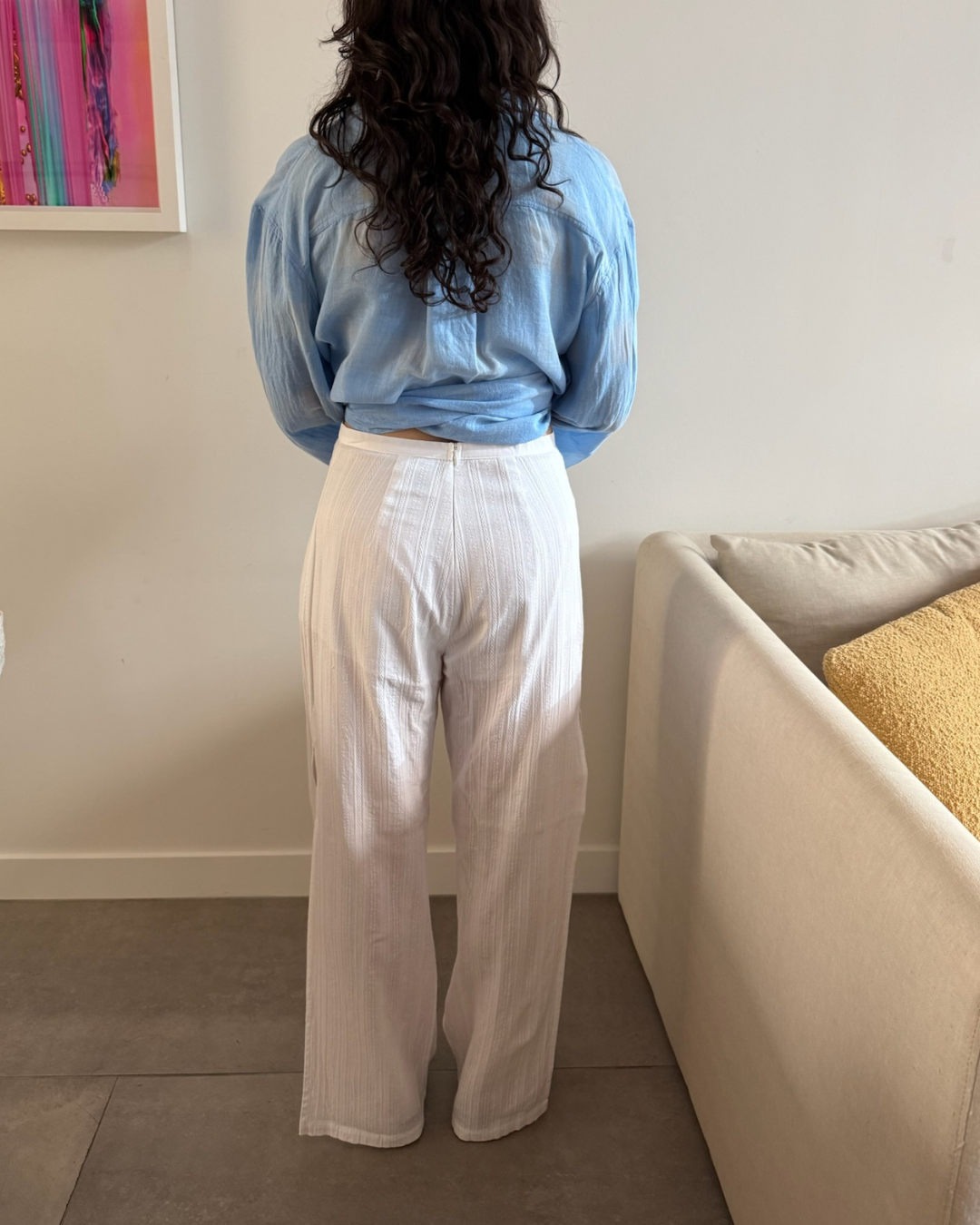 SIR Split Leg Pants White - Size 2 (AU 10)