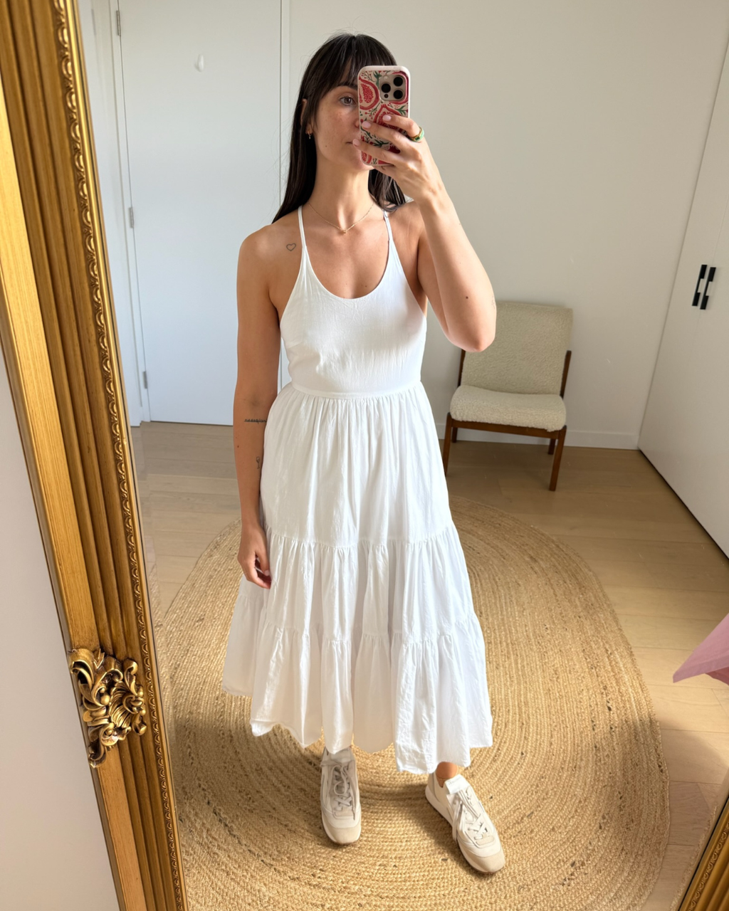 Incu White Halter Midi Dress - Size Small