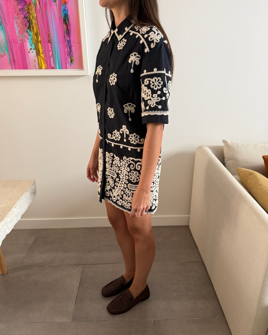 Anthropologie Maeve Short Sleeve Mini Dress - Size XS