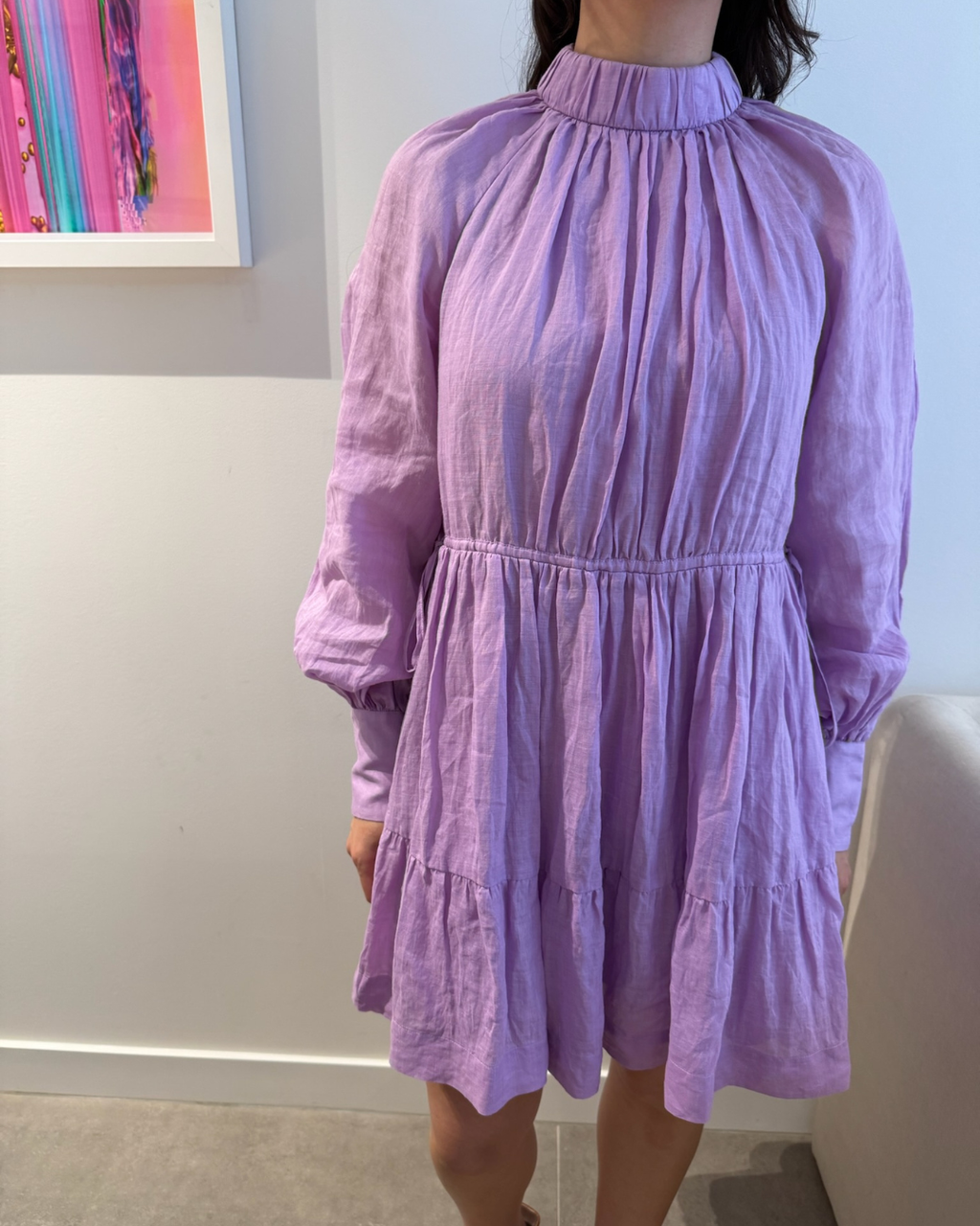 Hansen & Gretel Ulla Longsleeve Mini Dress - Size 6-8