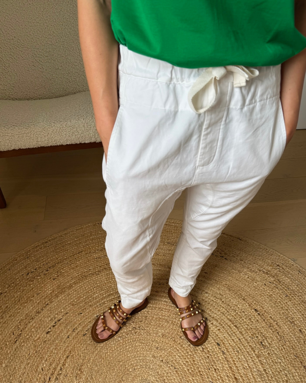 Bassike Cotton Canvas Relaxed Pant - Size 1 (AU Small)