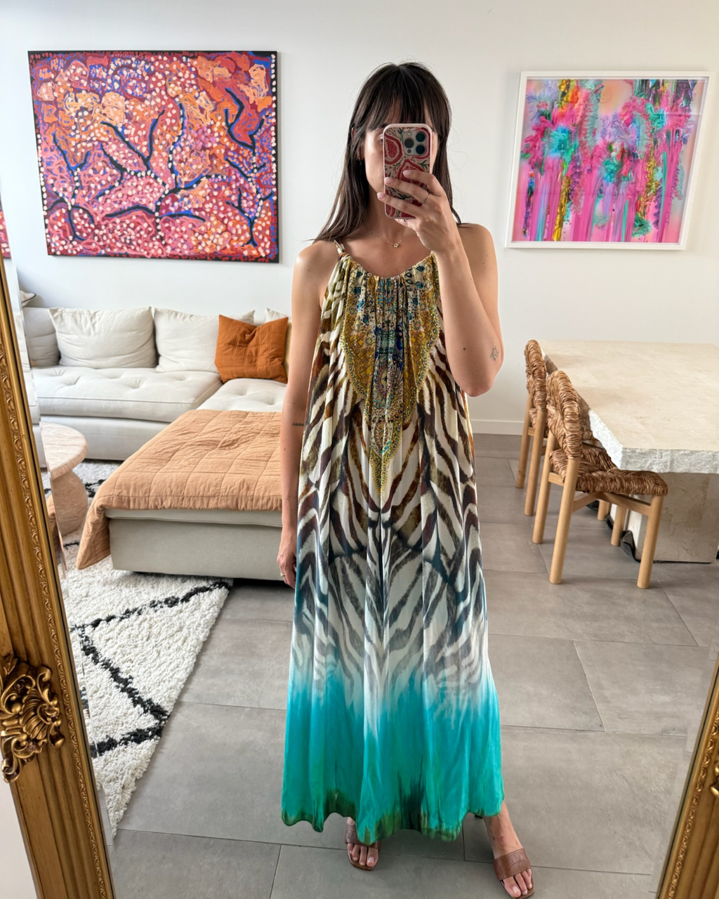 Camilla Savannah Drawstring Maxi Dress - Size O/S