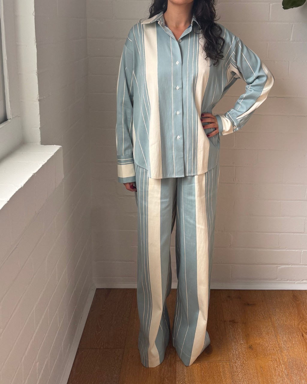 Assembly Label Parker Italian Stripe Shirt - Size 8