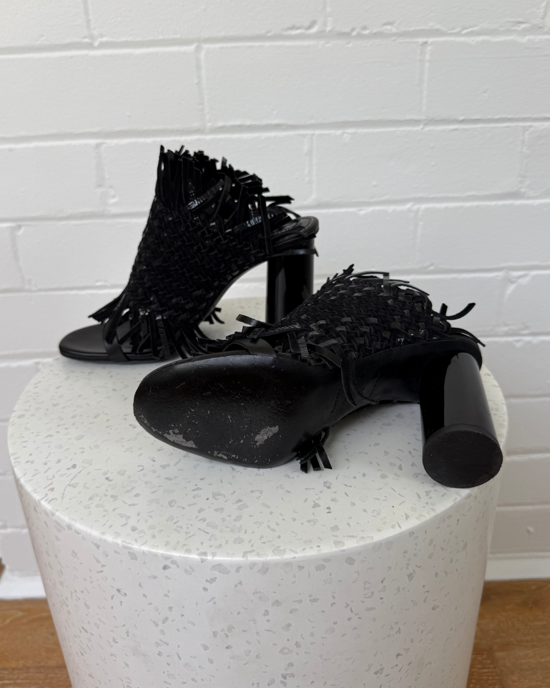 Proenza Schouler Woven Leather & Suede Mules - Size 38