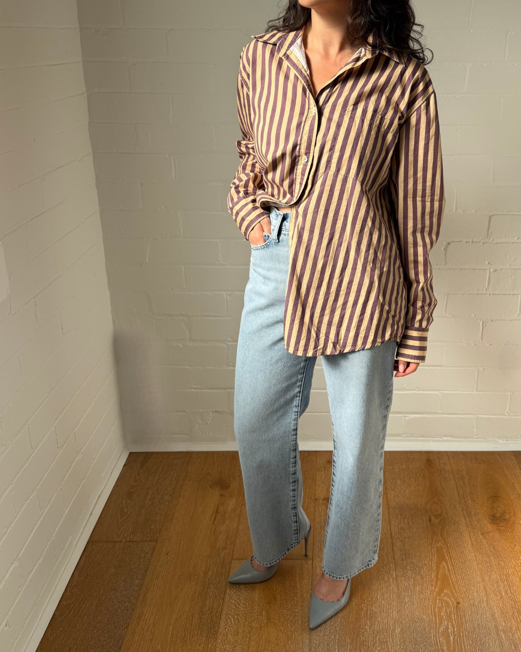 Venroy Striped Shirt - Size Small