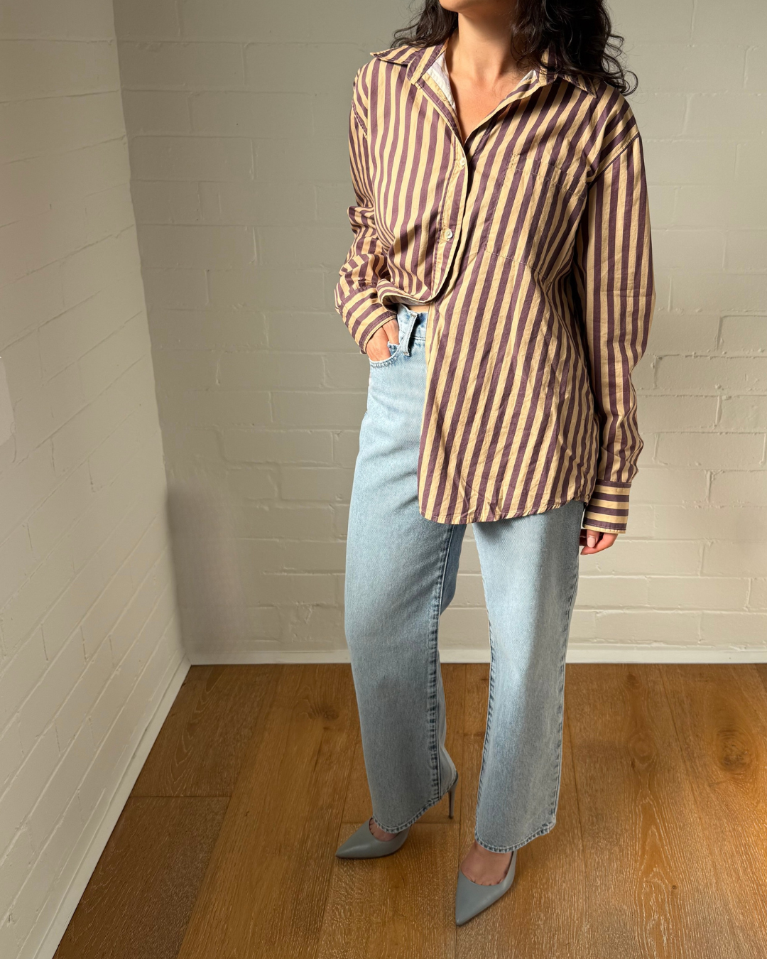 Venroy Striped Shirt - Size Small