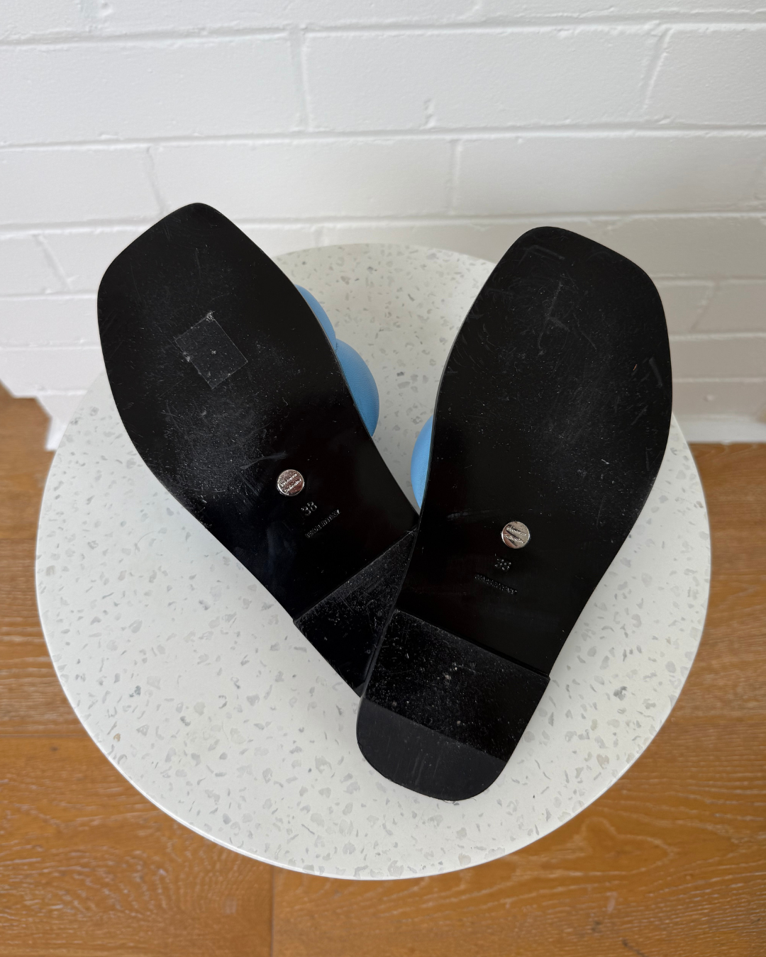Proenza Schouler Puffy Quilted Leather Slides - Size 38