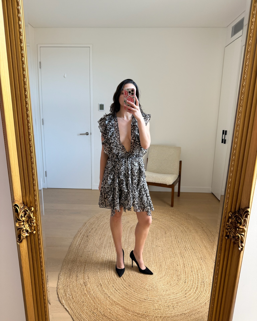 Shona Joy Mariposa Ruffle Mini Dress - Size 10