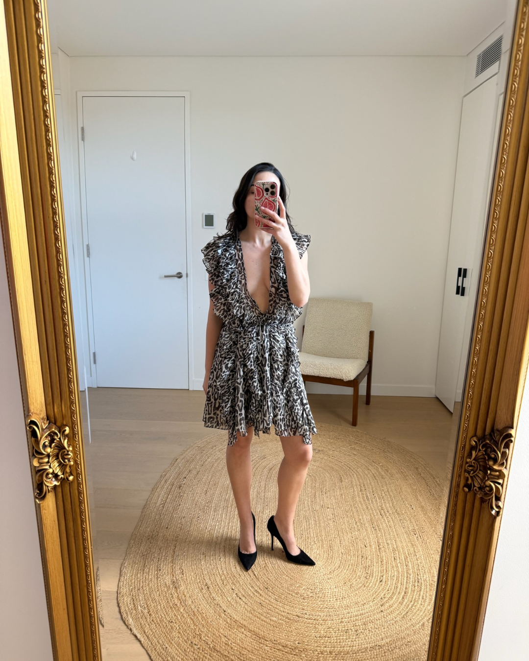 Shona Joy Mariposa Ruffle Mini Dress - Size 10