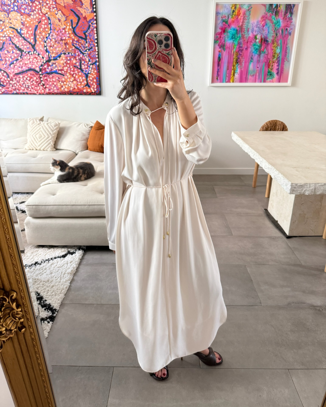 Zimmermann Cream Long Sleeve Dress - Size 2 (AU 10)