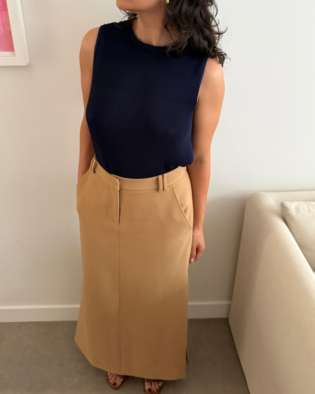 Shona Joy Irena Split Side Maxi Skirt - Size 8