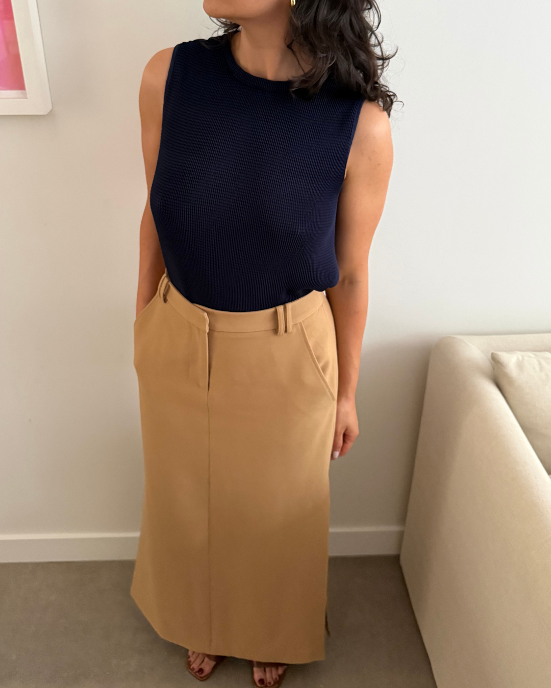 Shona Joy Irena Split Side Maxi Skirt - Size 8