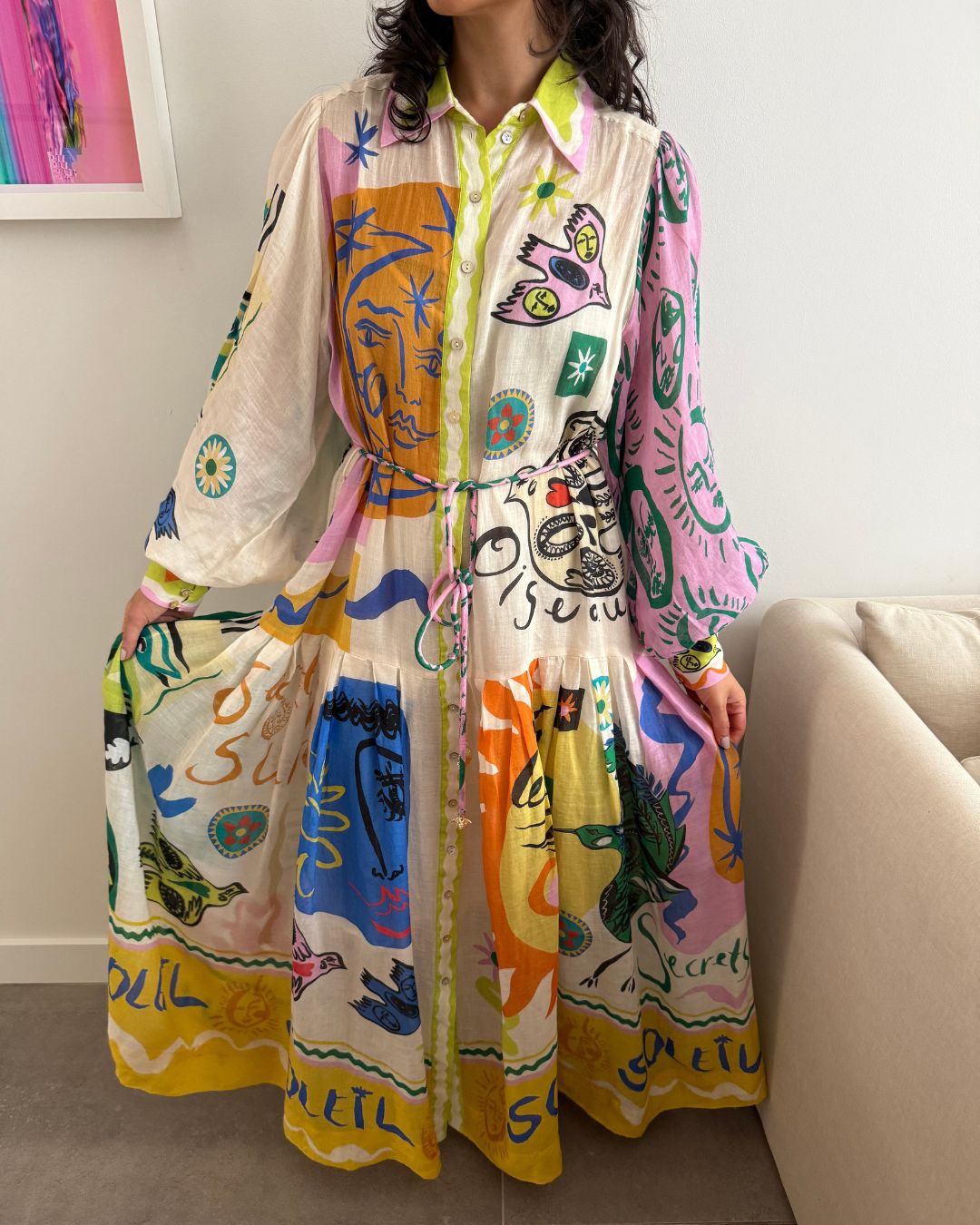 Alemais Soleil Patchwork Shirtdress - Size 10