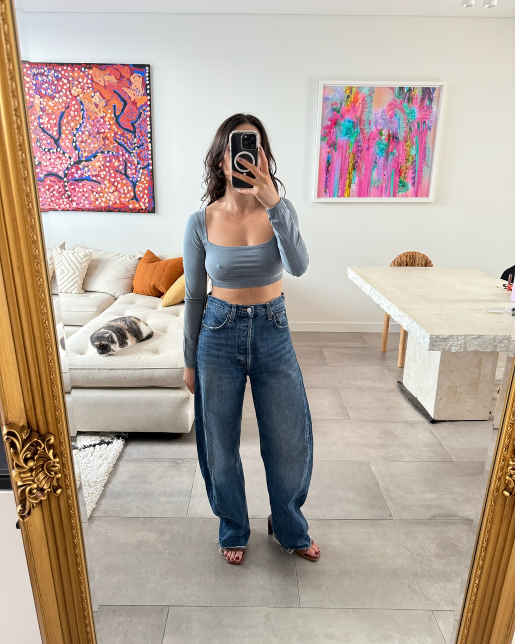Kith Cadence Pointelle LS Bra Top - Size M/L