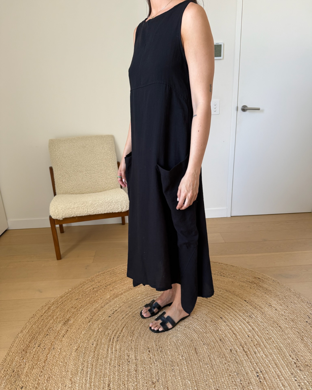 Eva Tralala Black Flowy Dress - Size 2 (AU 10-12)
