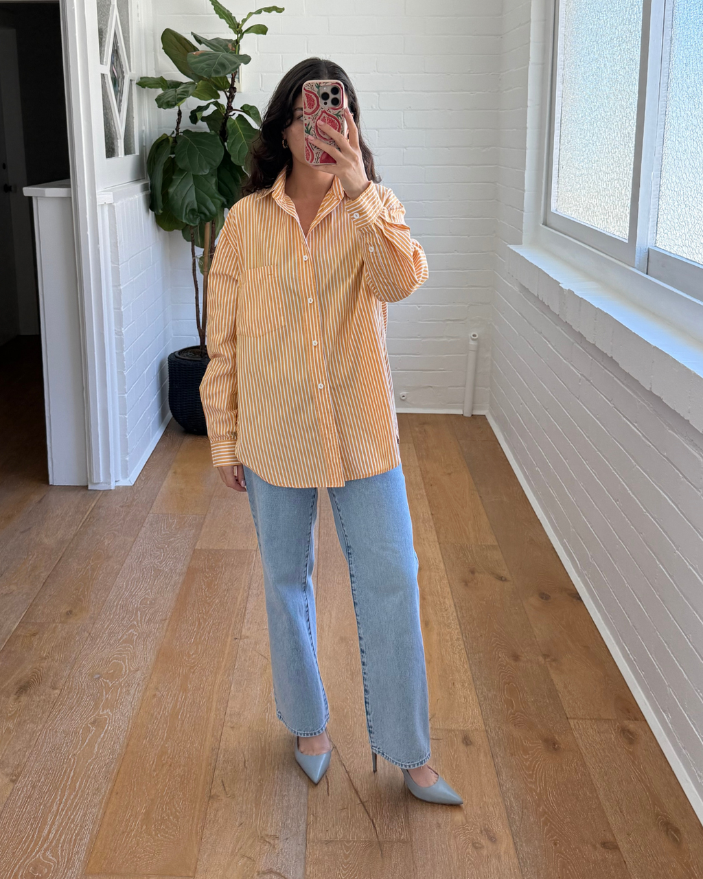Matteau Oversized Striped Cotton Poplin Shirt - Size 1 (AU 6-8)