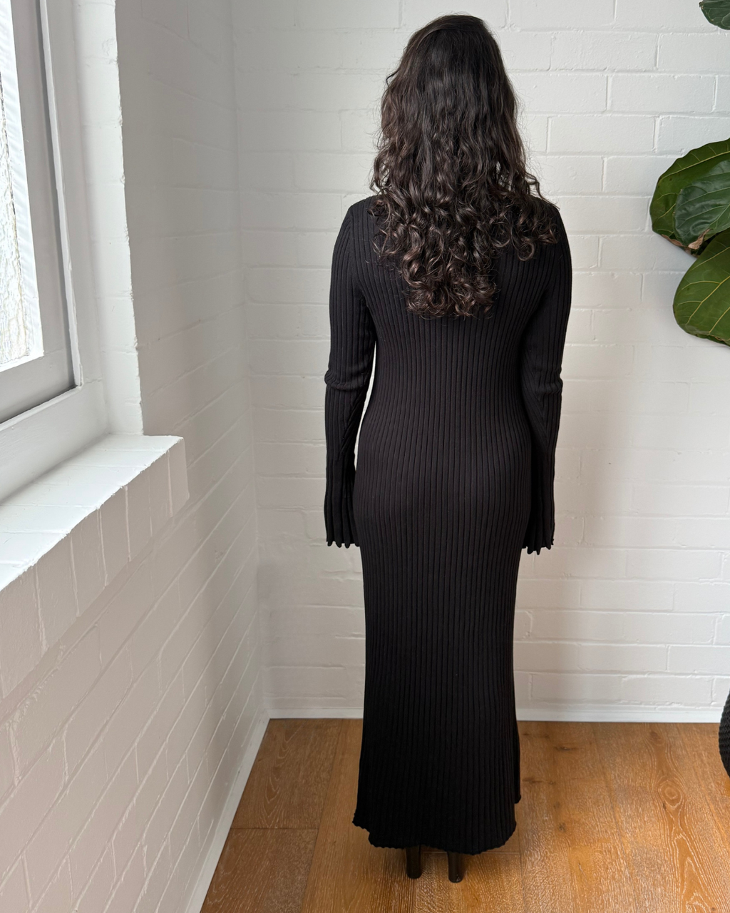 Friends with Frank Cleo Scoop Neck Knit Dress Black - Size Medium