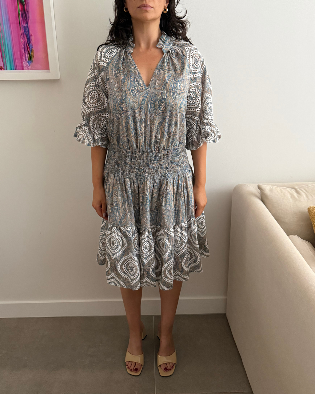 OnceWas Flounce Dress - Size 3 (AU 12)