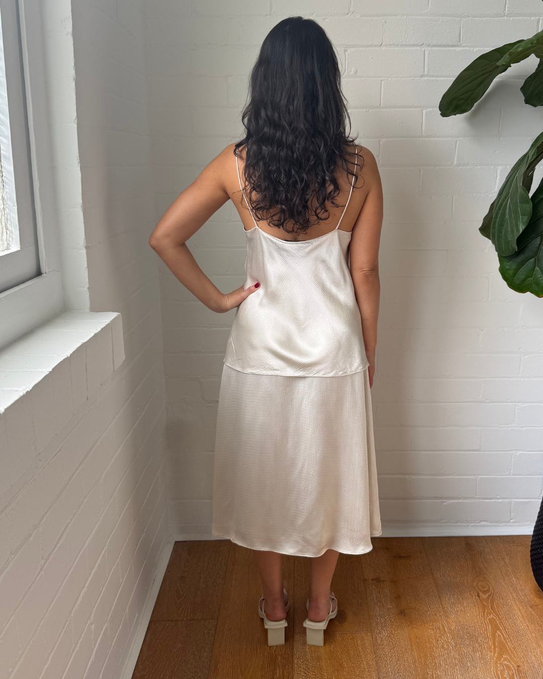 Theory Champagne Wrap Midi Skirt - Size 2 (AU 6)