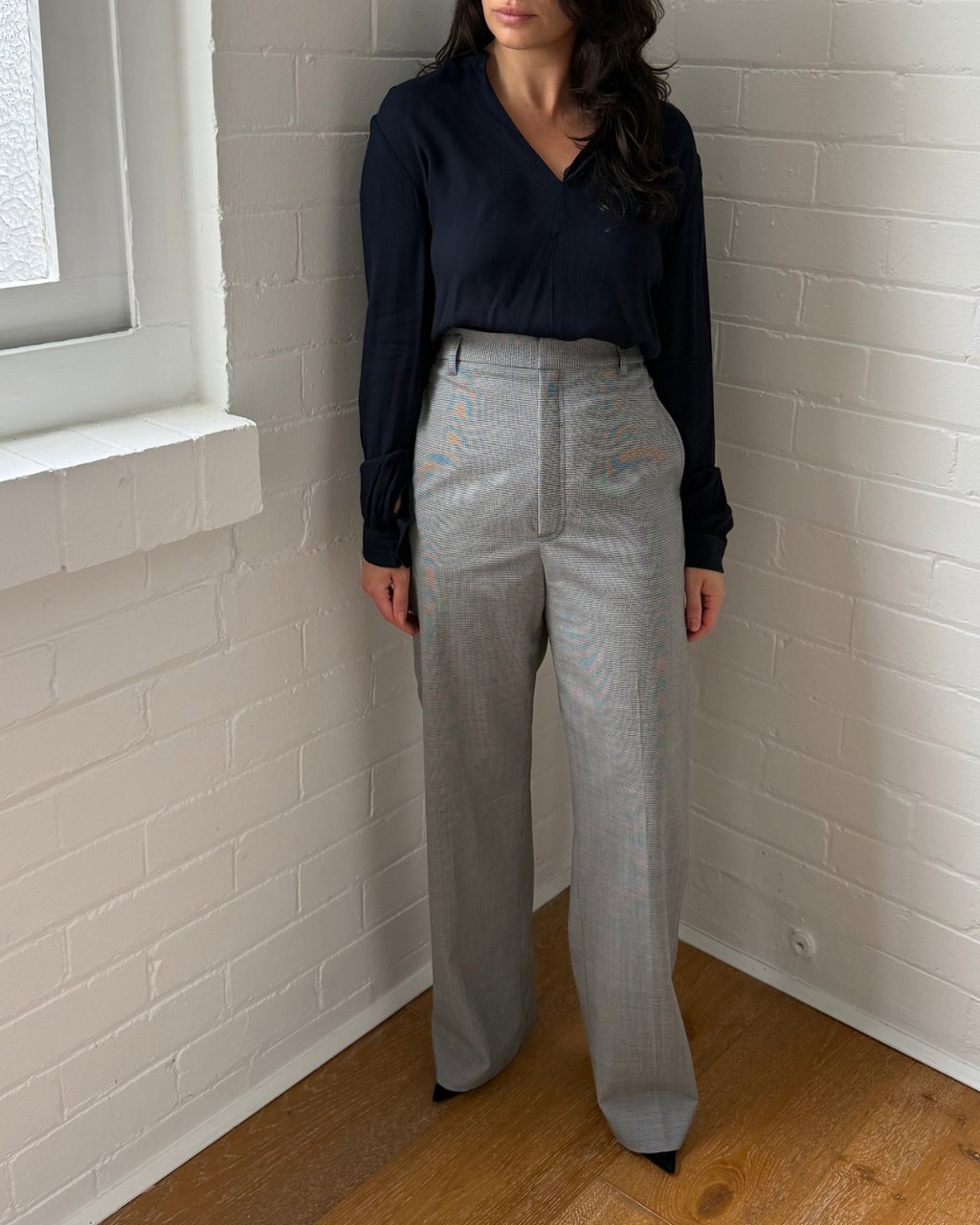Scanlan Theodore Navy Long Sleeve Blouse - Size 8