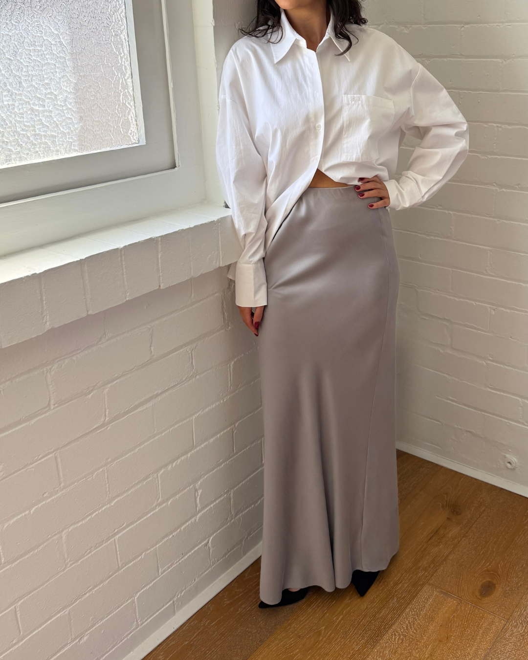 St Agni Bias Slip Skirt - Size Small