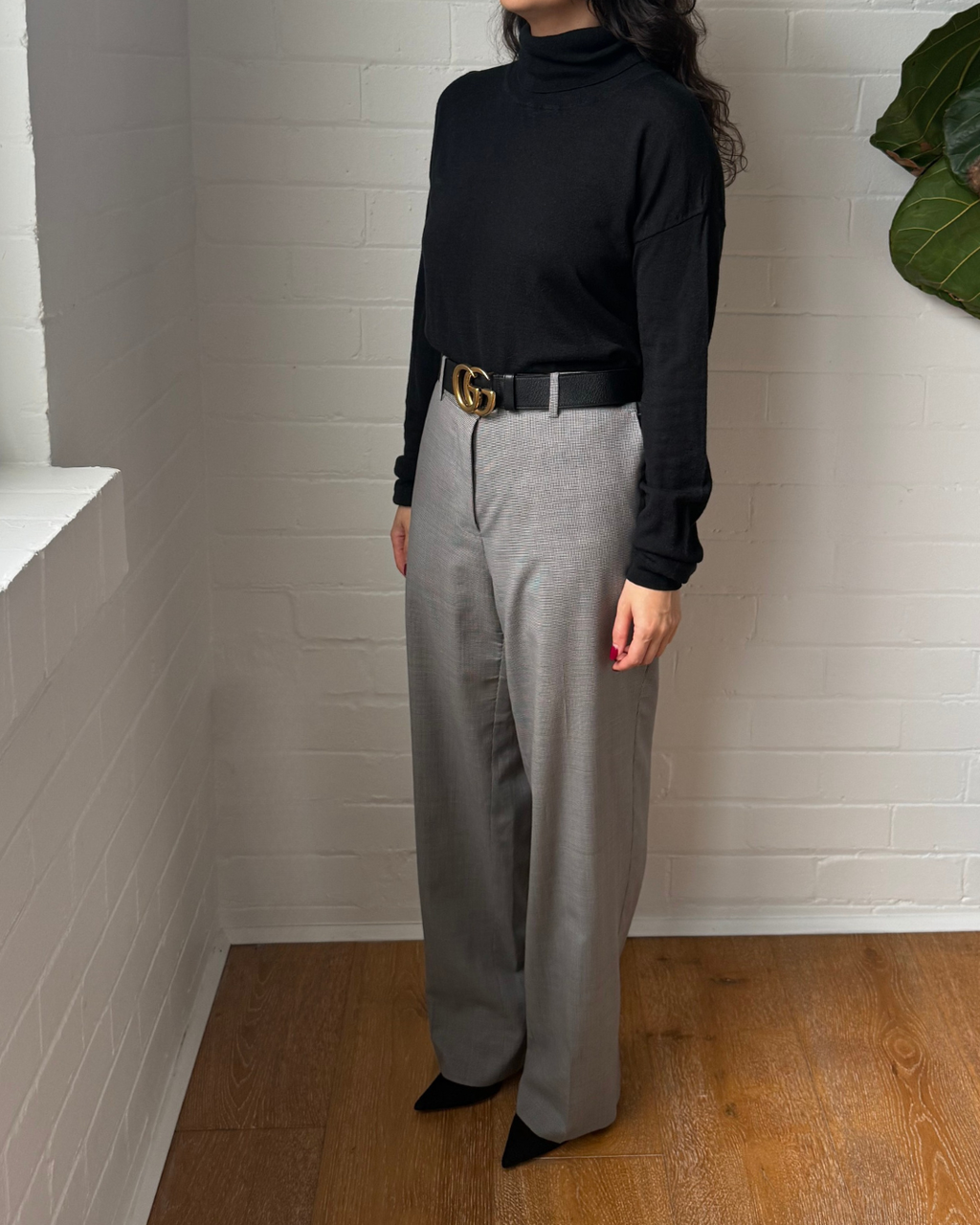 Jac + Jack Houndstooth Straight Leg Pants - Size 10