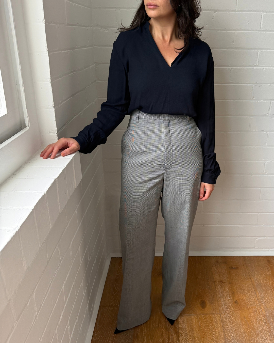Scanlan Theodore Navy Long Sleeve Blouse - Size 8
