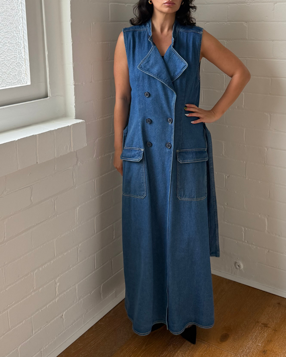 Sovere Studio Advance Multi Wear Denim Trench - Size 10