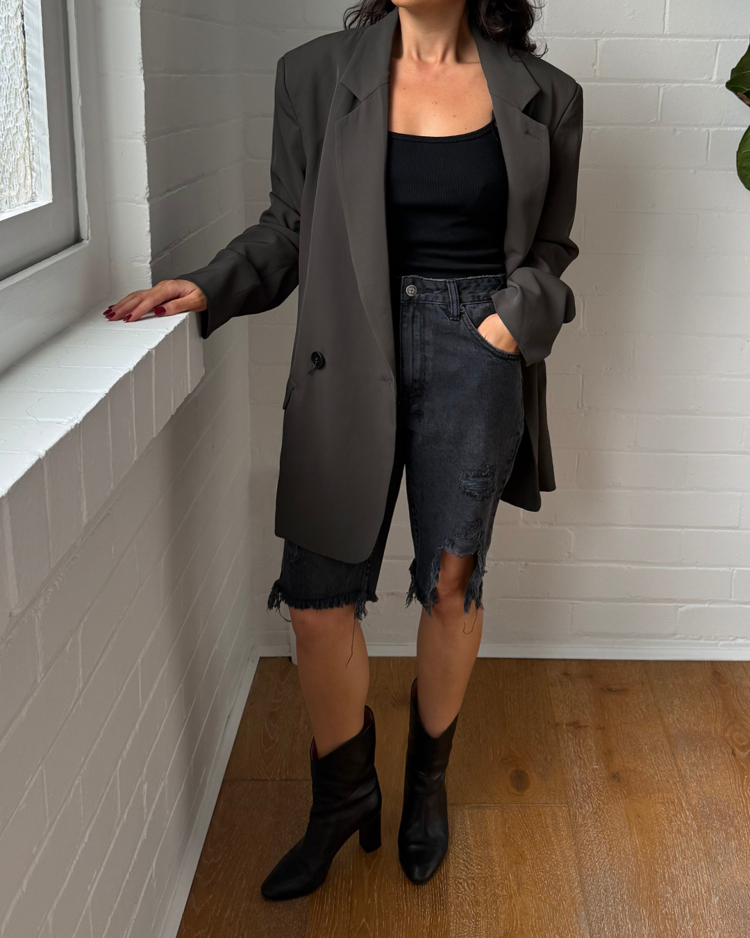Blanca Melina Blazer Slate Oversized - Size S/M