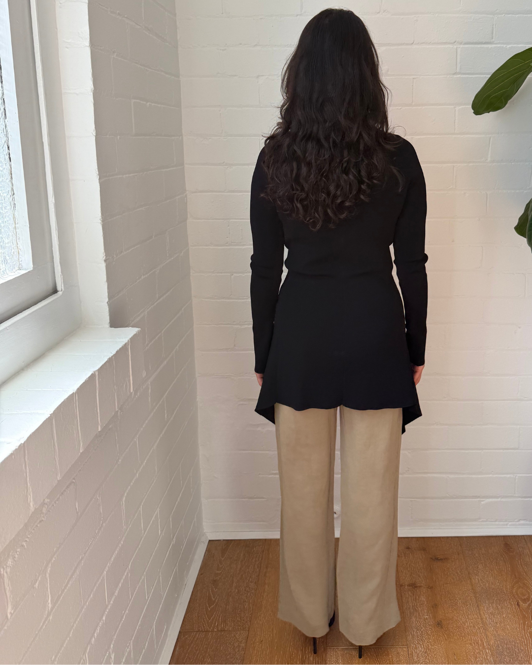 Scanlan Theodore Crepe Knit Waterfall Cardigan - Size Medium