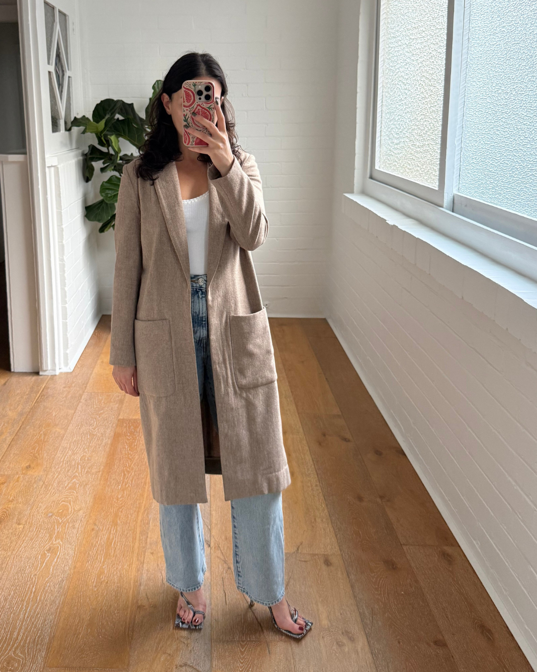 Incu Longline Wool Blend Coat - Size XS