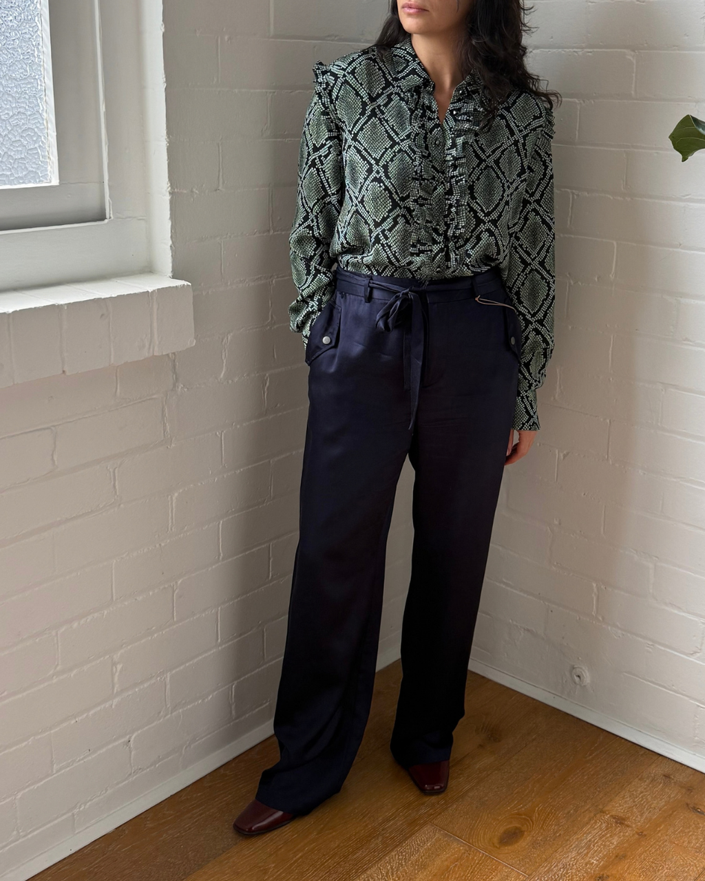 Scotch & Soda Wide Leg Viscose Pants - Size Medium