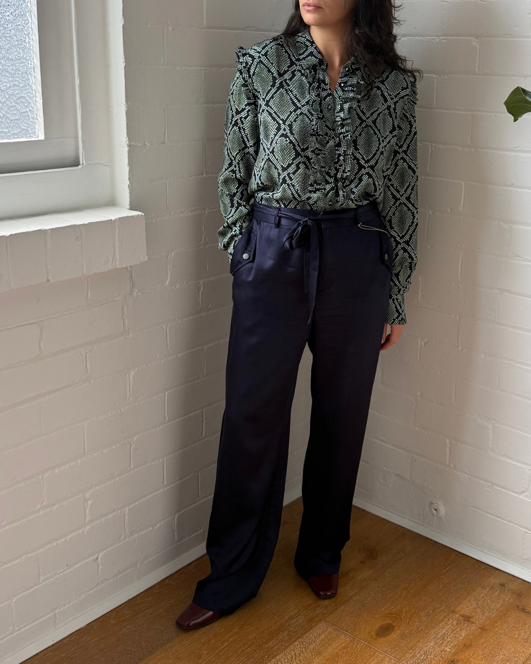Scotch & Soda Wide Leg Viscose Pants - Size Medium
