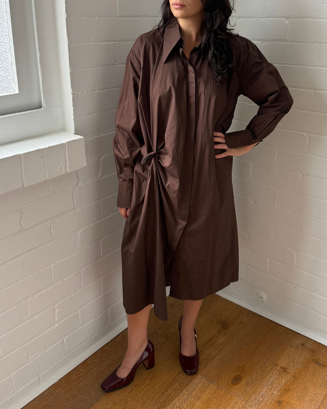 Scanlan Theodore Brown Shirt Dress - Size 6