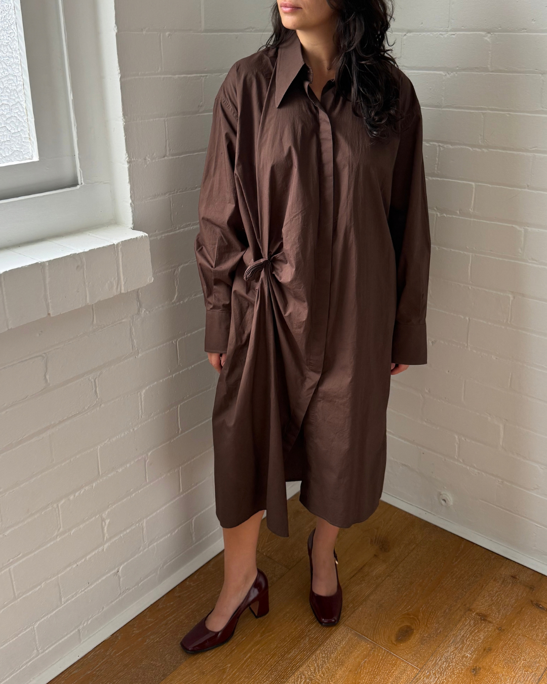 Scanlan Theodore Brown Shirt Dress - Size 6