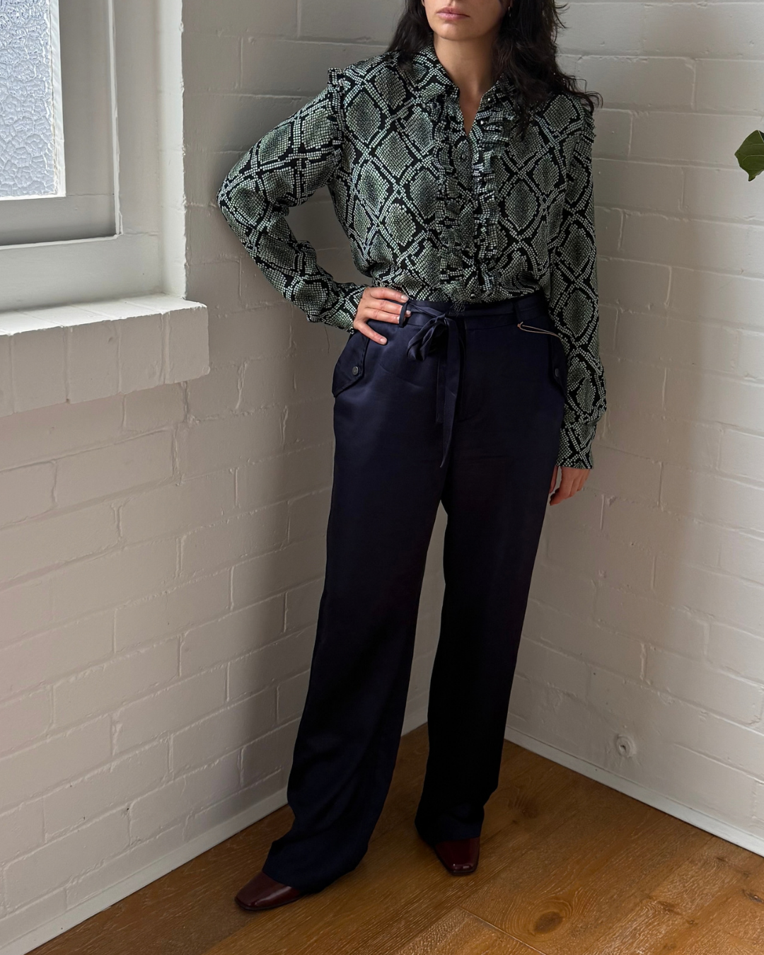 Scotch & Soda Wide Leg Viscose Pants - Size Medium